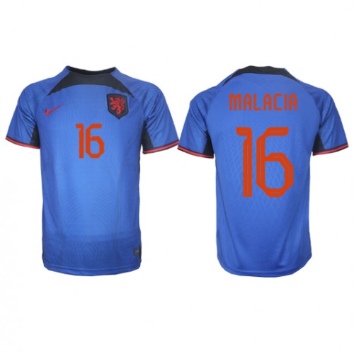 Fotballdrakt Herre Nederland Tyrell Malacia #16 Bortedrakt VM 2022 Kortermet